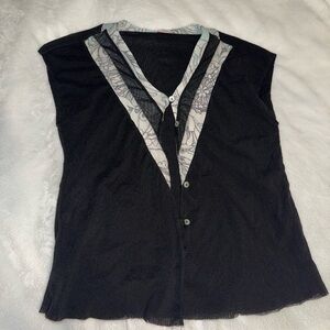 Y2K Sweet Pea by Stacy Frati Elegant Button Down Sleeveless Tank